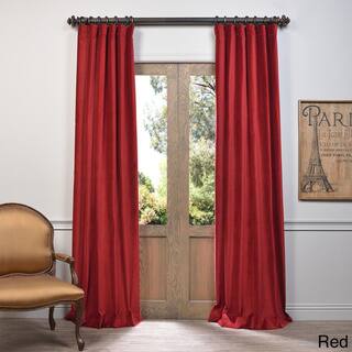 Exclusive Fabrics Vintage Cotton Velvet 120-inch Length Curtain Panel