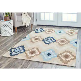 Arden Loft Hand-tufted Beige Central Medallion River Hill Collection Wool Area Rug (10' x 14')