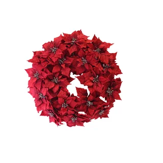 Red Poinsettia Wreath