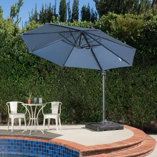 Christopher Knight Home Outdoor Puebla 9.8-foot Canopy Umbrella with Base