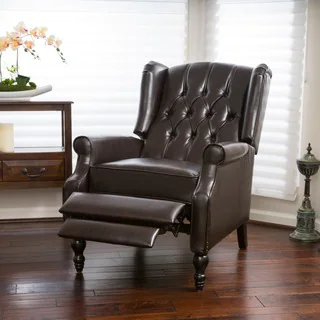 Christopher Knight Home Walter Brown Bonded Leather Recliner Club Chair