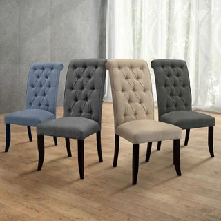 Gracewood Hollow Nimmo Button-tufted Flax Dining Chairs (Set of 2)
