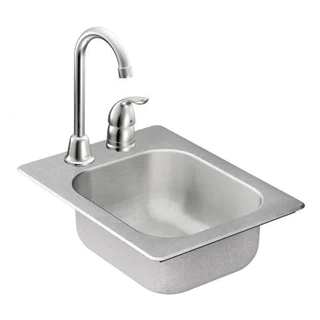 Moen 13-inch x 17-inch Stainless Steel 20 Gauge Single Bowl Drop in Sink