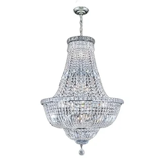 French Empire Collection 15-light Chrome Finish and Clear Crystal 22 x 31-inch Chandelier