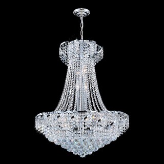 French Empire Collection 15 Light Chrome Finish and Clear Crystal Chandelier 26" x 32"