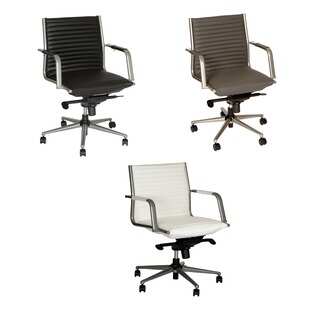 Armen Living Leo Modern Office Chair In Leatherette and Metal