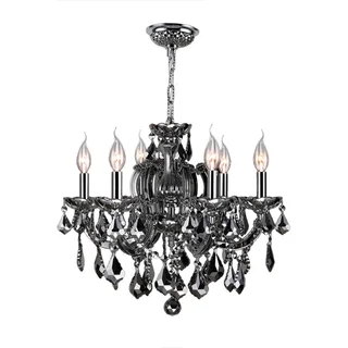 Maria Theresa Collection 6 Light Chrome Finish and Smoke Crystal Chandelier 20" x 20"