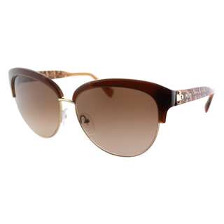 Emilio Pucci Women's EP 724S 210 Brown And Gold Plastic Cat Eye Sunglasses