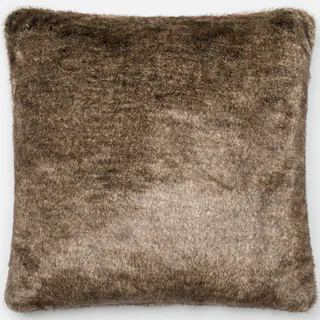 Faux Fur Light Brown Down Feather or Polyester Filled 22-inch Throw Pillow or Pillow Cover