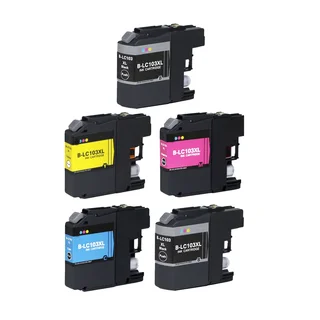 5 PK Compatible LC103 XL 2 BK + CMY Inkjet Cartridge For Brother MFCAN-J4410DW MFCAN-J4510DW (Pack of 5)