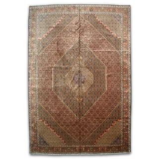 Hand-knotted Wool Rust Traditional Oriental Bidjar Rug (13'4 x 19'8)
