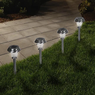 Pure Garden LED Solar Classic Glass Pathway Lights - Set of 6