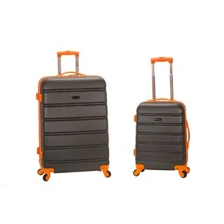 Rockland Super lightweight 2-piece Grey Two-tone Expandable Hardside Spinner Upright Luggage Set