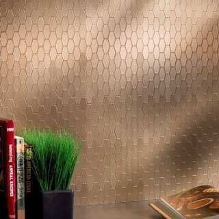Aspect 6x4-inch Wide Hex Champagne Matted Metal 15-Square Foot Kit