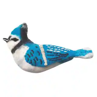 Handmade Wild Woolies Blue Jay Felt Bird Garden Ornament (Nepal)