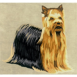 Indo Hand-tufted Yorkshire Terrier Wool Area Rug (3' x 3')