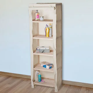 Windsor Home Five Tier Wood Storage Shelving Rack With Removable Cover