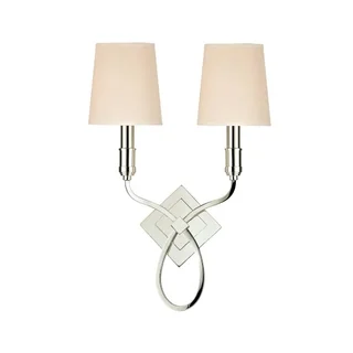 Hudson Valley Westbury 2-light Wall Sconce, White Shade