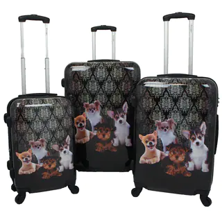Chariot Doggies 3-piece Hardside Lightweight Upright Spinner Luggage Set