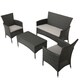 Malta Outdoor 4-piece Wicker Chat Set with Cushions by Christopher Knight Home