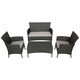 Malta Outdoor 4-piece Wicker Chat Set with Cushions by Christopher Knight Home