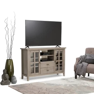 WYNDENHALL Stratford Tall Distressed Grey TV Media Stand for TV's up to 60 Inches
