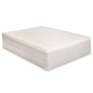 Natural Latex Mattress Topper with Reversible Plush Medium Firmness, Made with 2.5-inch American Breathable Latex