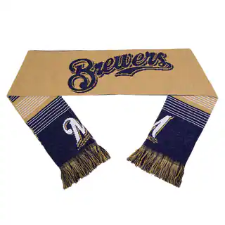 Forever Collectibles MLB Milwaukee Brewers Split Logo Reversible Scarf