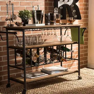 Industrial Dark Brown Cart by Baxton Studio