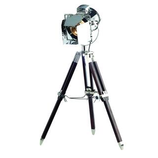 Elegant Lighting Ansel Tripod Floor Lamp with Chrome and Brown Finish