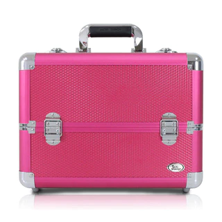 Jacki Design Pink Aluminum 10-inch Carry-on Makeup Case