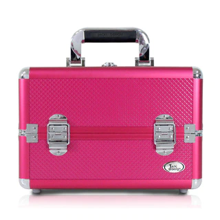 Jacki Design Hot Pink Aluminum 7-inch Carry-on Makeup Case