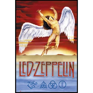Led Zeppelin Swang Song (24-inch x 36-inch) On a Woodmount