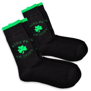 TeeHee Kiss Me St. Patricks Day Cotton Crew Socks (10-13)