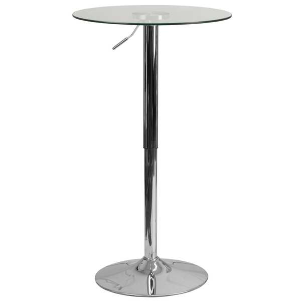 Round Adjustable Glass Table