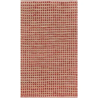 Hand-woven Renato Red Cotton and Jute Rug (3'0 x 5'0)