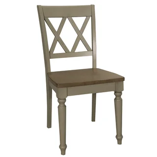 Fresco Taupe and Wood Transitional Double X Back Side Chair