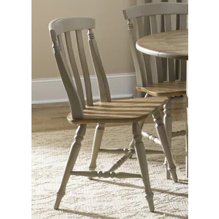 Fresco Taupe and Wood Transitional Slat Back Side Chair