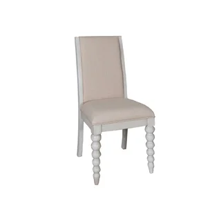 Cottage Harbor Dove Grey Linen Upholstered Side Chair