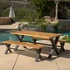 Sanibel Outdoor 3-piece Acacia Wood Dining Set by Christopher Knight Home - Thumbnail 4