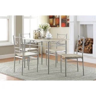 Coaster Company Transitional Brushed Silver 5-piece Dining Set