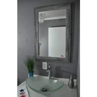 American Made Rayne Grey Barnwood Wall/ Vanity Mirror