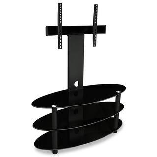 Mount-It! MI-865 Black TV Entertainment Center/ Media Stand for 32 - 60-inch Displays with 3 Tempered Glass Shelves