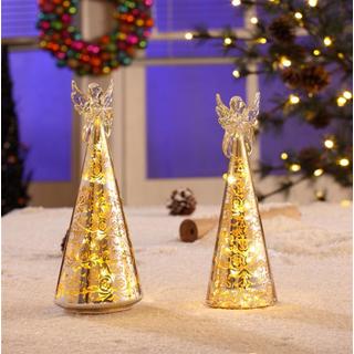 Legion Silver LED Holiday Decor with Angel Topper (Set of 2)