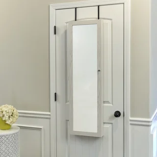 InnerSpace Over-the-Door/Wall-Hang Mirrored Jewelry Armoire