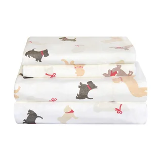 Pointehaven Heavy Weight Flannel Sheet Set - Winter Dogs