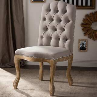 Baxton Studio Hudson Shabby Chic Rustic French Cottage Upholstered Dining Chair