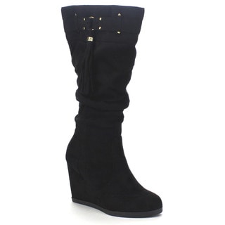 City Classified Women's 'Ester' Slouchy Buckle High Wedge Boot