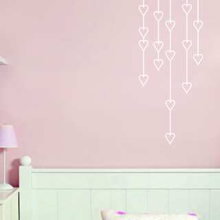 Hanging Hearts 14-inch x 32-inch Wall Decal