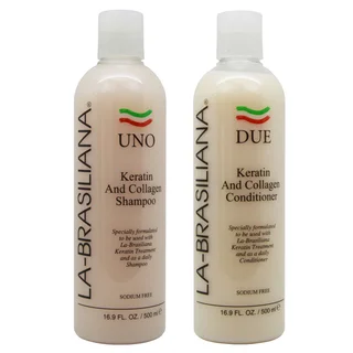 La-Brasiliana UNO Keratin and Collagen 16.9-ounce Shampoo and DUE Conditioner